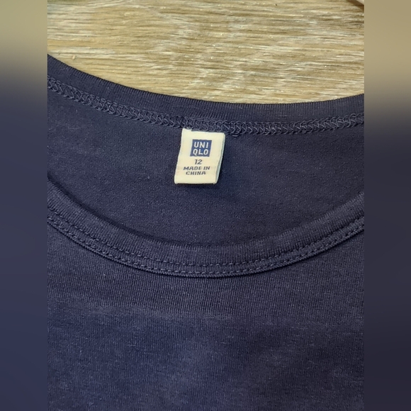 Uniqlo Blue Polkadot Rayon Blend Stretchy Girls Dress Size 12 - Picture 6 of 6